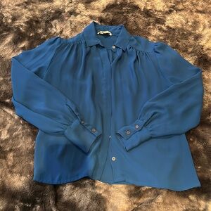 Electric Blue Button Down Shirt - 8